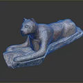 Artistic Wooden Leopard Sculpture Handcrafted in Reclining Posture with Natural Wood Texture
