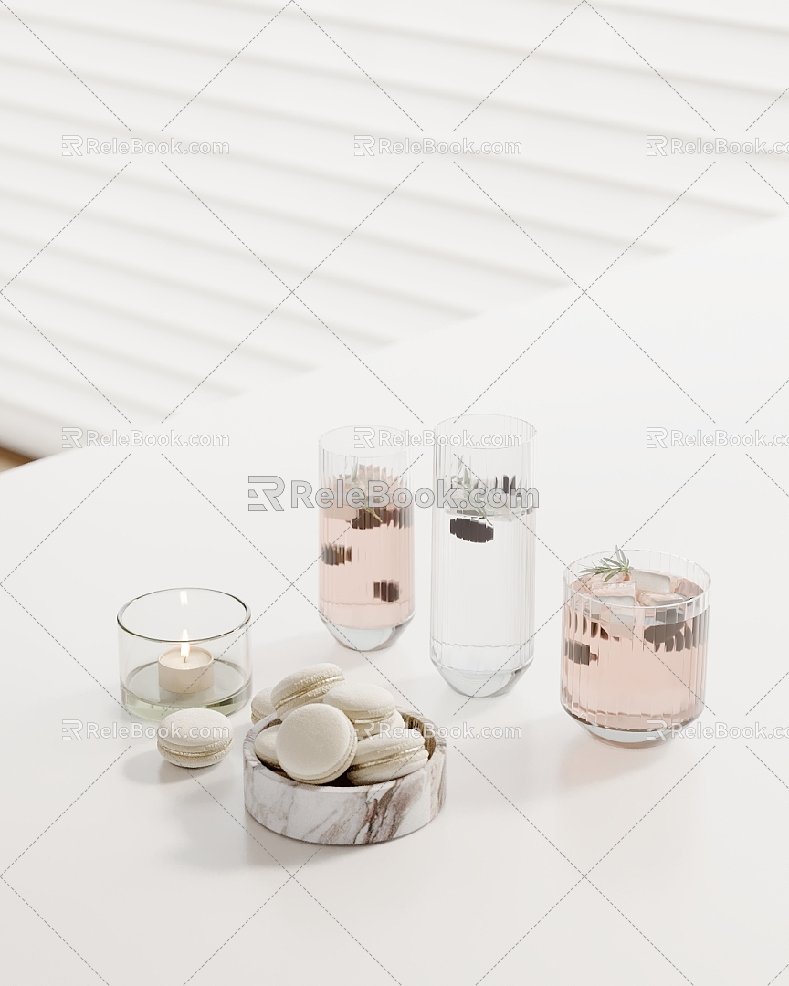 Modern Decoration Combination Water Cup Candle Tableware Kitchen Utensils 3d model