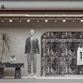 Modern Luxury Shop Window Display With Mannequin Clothing Marble Backdrop And Soft Lighting