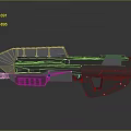 Futuristic Sci Fi Weapon 3D Model With Metallic Surface And Detailed Grip Handle