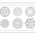 Gypsum lamp panel carved lamp panel chandelier base round lamp panel gypsum component 3d model