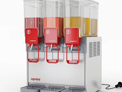Commercial Beverage Dispenser Four Tanks Cold Drink Colorful Juice Dispensing System 3d model