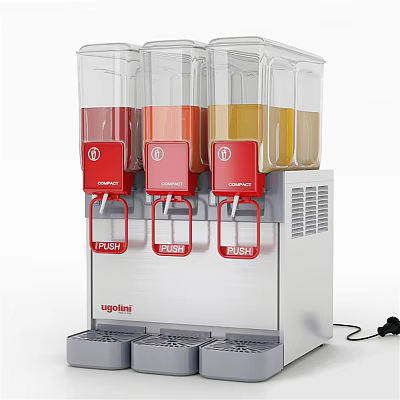 Commercial Beverage Dispenser Four Tanks Cold Drink Colorful Juice Dispensing System 3d model
