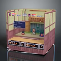 Pixel Art Judo Dojo Scenery In Cube Display With Arcade Style Elements