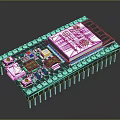 Microcontroller Development Board With Circuit Pins Chip And Electronic Components