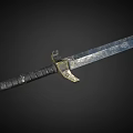 Ancient Medieval Weapon Sword With Textured Steel Blade And Wrapped Hilt Design