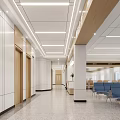 Hospital Outpatient Waiting Hall Interior With Seating Area And Screens