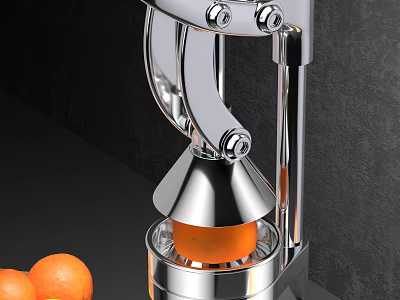 Stainless Steel Manual Citrus Juicer Extracting Fresh Orange Juice Efficiently 3d model