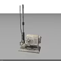 Professional Floor Cleaning Machine With Long Handle Bristled Base And Motor Unit
