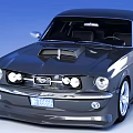 Black Classic Muscle Car With Sleek Body Dual Doors And Alloy Wheels