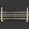 Neatly Stacked Dark Wood Logs Supported By Light Wooden Stands
