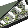 Residential Landscape Design Featuring Modern Buildings Green Spaces And Walking Paths