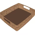 Bamboo Basket Straw Basket Container 3d model