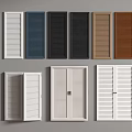 Various Window Shutters With Assorted Colors Different Designs And Open Closed Styles 3d model