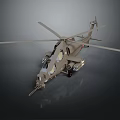 Detailed Military Helicopter With Rotors Weapon Systems And Cockpit Features