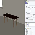 Modern Console Table With Dark Red Wooden Top And Gold Textured Metal Legs