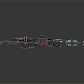Steampunk Mechanical Gun With Colorful Components Gears And Metal Pipes Design