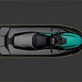 Modern Sleek Black Teal Jet Ski With Aerodynamic Design And Ergonomic Controls