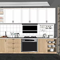 Modern Kitchen Interior Design Featuring Wooden White Cabinets Countertop Appliances And Kitchenware