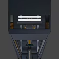 Futuristic Control Room Interior With Digital Screens Control Panels And Ergonomic Seat