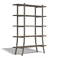 Wooden Multi Tiered Open Shelving Unit With Minimalist Design For Home