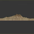 Natural Desert-like Terrain Model With Textured Surface And Central Hill Landform