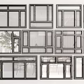 Various Modern Casement Windows With Different Frame Designs And Glass Panels 3d model