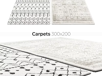 Modern Square Carpets With Geometric Patterns And 300x200 Size Design 3d model