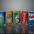 Assorted Canned Carbonated Drinks Including Sprite Fanta 7UP Coca Cola and Pepsi