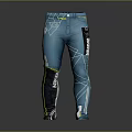 Teal Motocross Pants With Geometric Patterns And Yellow White Accent Lines