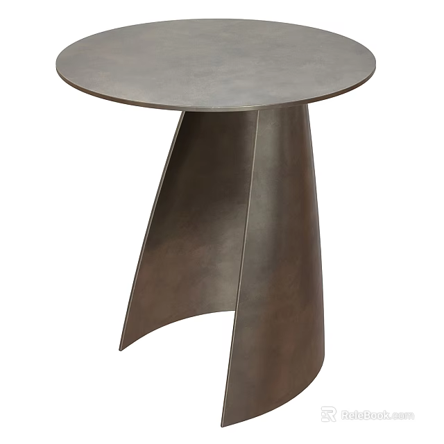Modern Metal Side Table With Round Top And Unique Leg Structure 3d model
