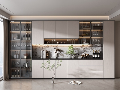 Modern Wine Cabinet 3d model