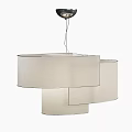 Modern Multi Layer Overlapping Beige Fabric Pendant Light With Cylindrical Shades 3d model