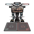 Dark Battlefield Two Player Entertainment Appliance With Game Screen And Control Pedals