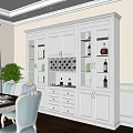 White Wine Cabinet With Glass Doors Wine Rack And Storage In Modern Dining Room