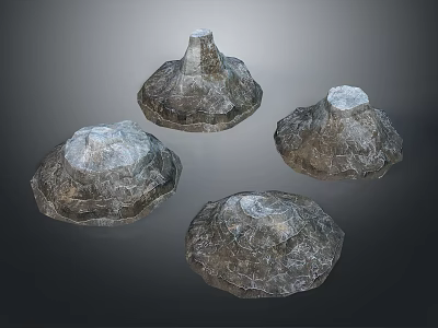 Natural Stone Decorative Sculptures With Rough Surface And Artistic Texture Design 3d model