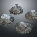 Natural Stone Decorative Sculptures With Rough Surface And Artistic Texture Design 3d model