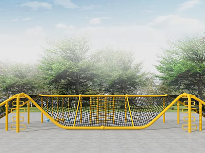 Modern amusement equipment rope net climbing 3d model