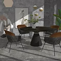 Modern Dining Table and Chair Combination Dining Table and Chair 3d model