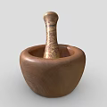 Natural Wooden Mortar And Pestle With Smooth Surface For Kitchen Grinding Use