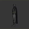 Detailed Batman 3D Character Model In Classic Costume With Cape Mask And Yellow Belt