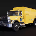 Two Utility Vehicles Including Yellow Box Truck And Silver Tank Truck