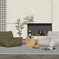 Modern Casual Sofa Combination Lazy Sofa 3d model