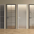 Hinged Doors With Various Glass Panel Patterns For Modern Home Interior Design 3d model