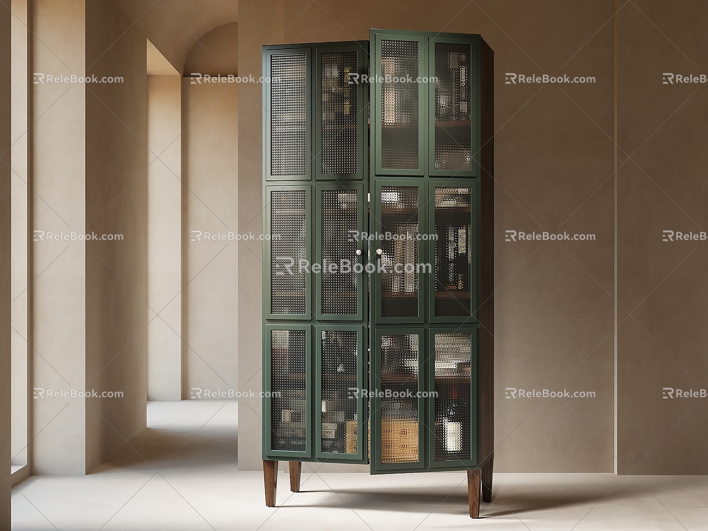 Antique Decorative Cabinet Bookcase 3d model