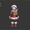 Christmas Elf Character in Red Santa Coat With Brown Sleeves White Trim and Red Shoes