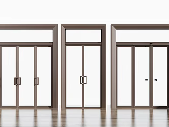 Modern double door stainless steel painted glass door induction door 3d model
