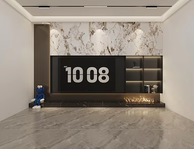 Modern background wall TV wall TV cabinet 3d model