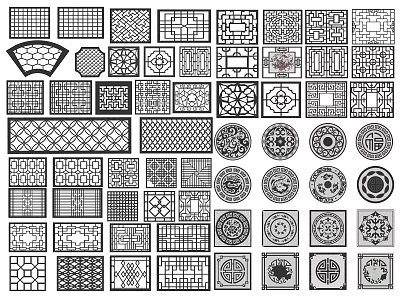 Various Styles of Lattice Windows With Intricate Geometric And Floral Patterns 3d model