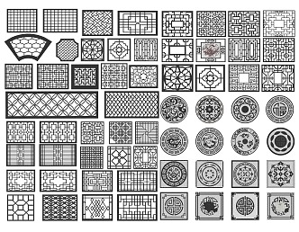 New Chinese-style openwork window component hardware 3d model